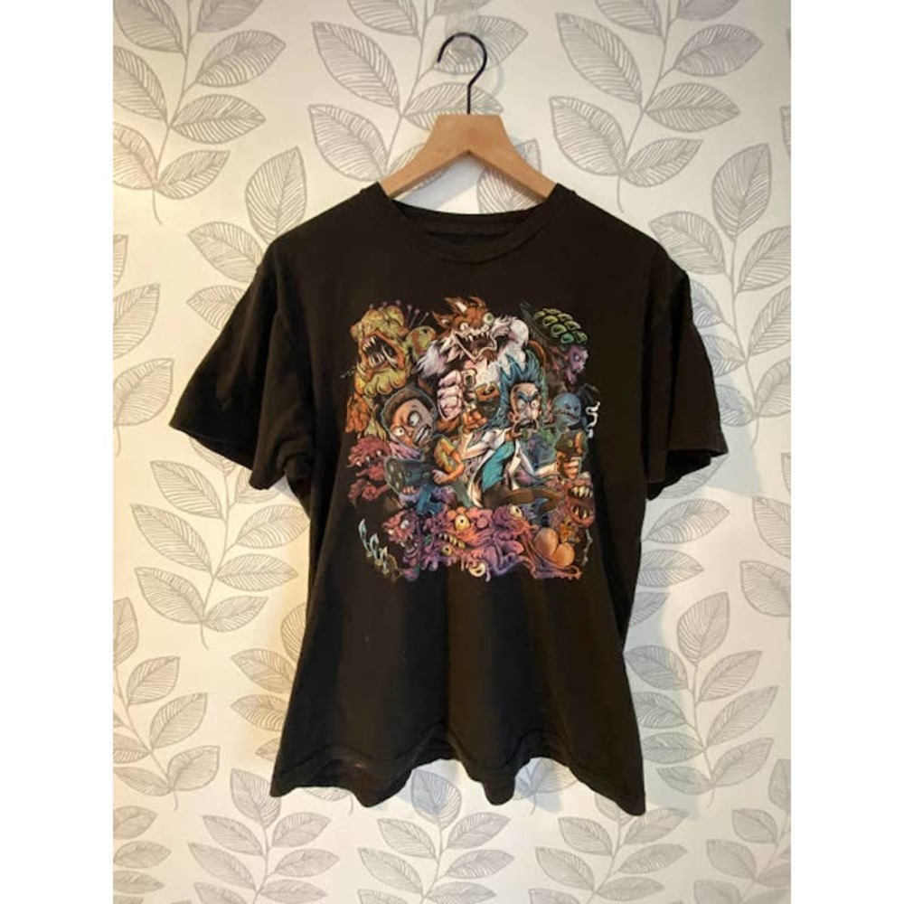 Rick & Morty Black Graphic T-shirt, Size L